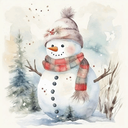 Serviett snowman in nature 33x33cm