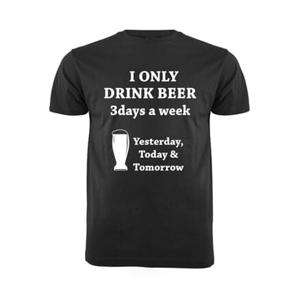 T-skjorte mann sort beer 3 days XS-XXL