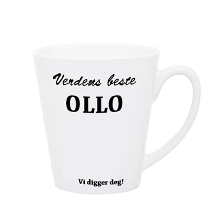 Kopp Verdens beste Ollo latte