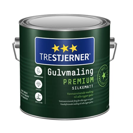 Gulvm Hvit 3liter PREMIUM trest. maling